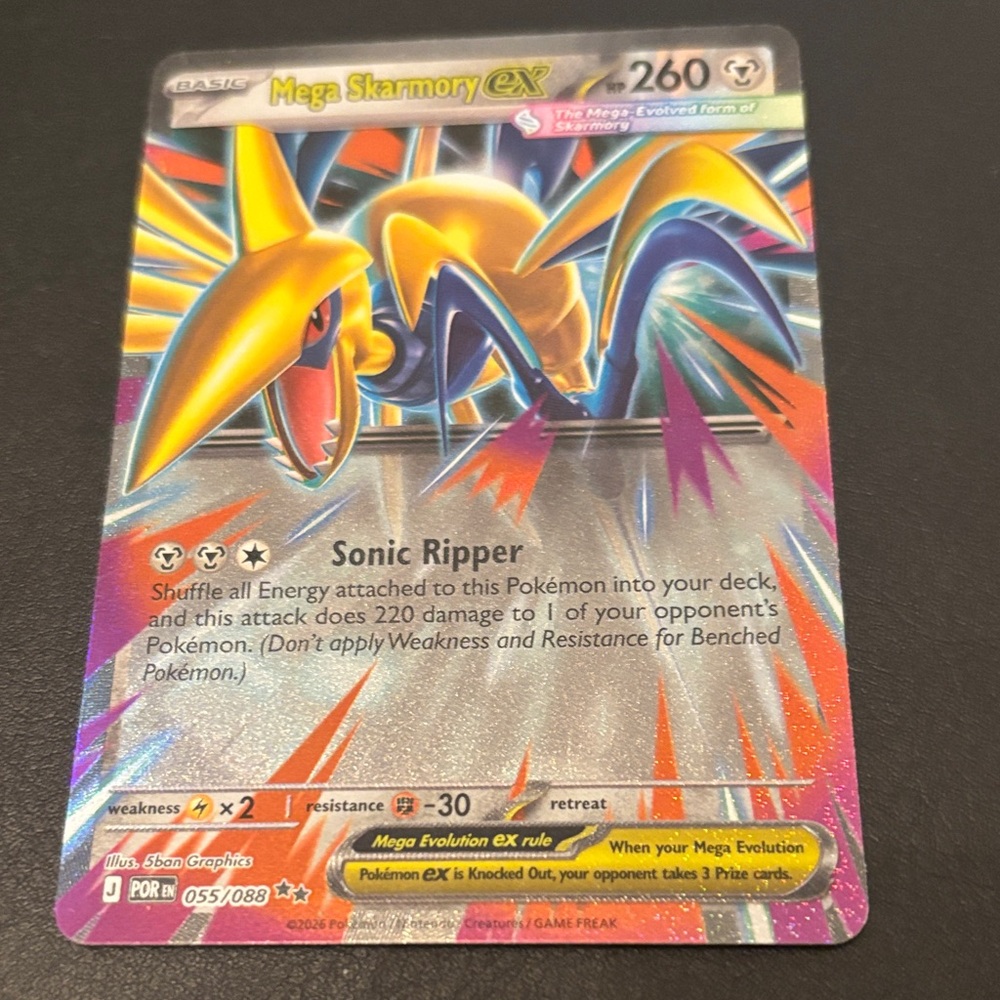 Pokemon Mega Skarmory ex Holo Yellow Blue Card